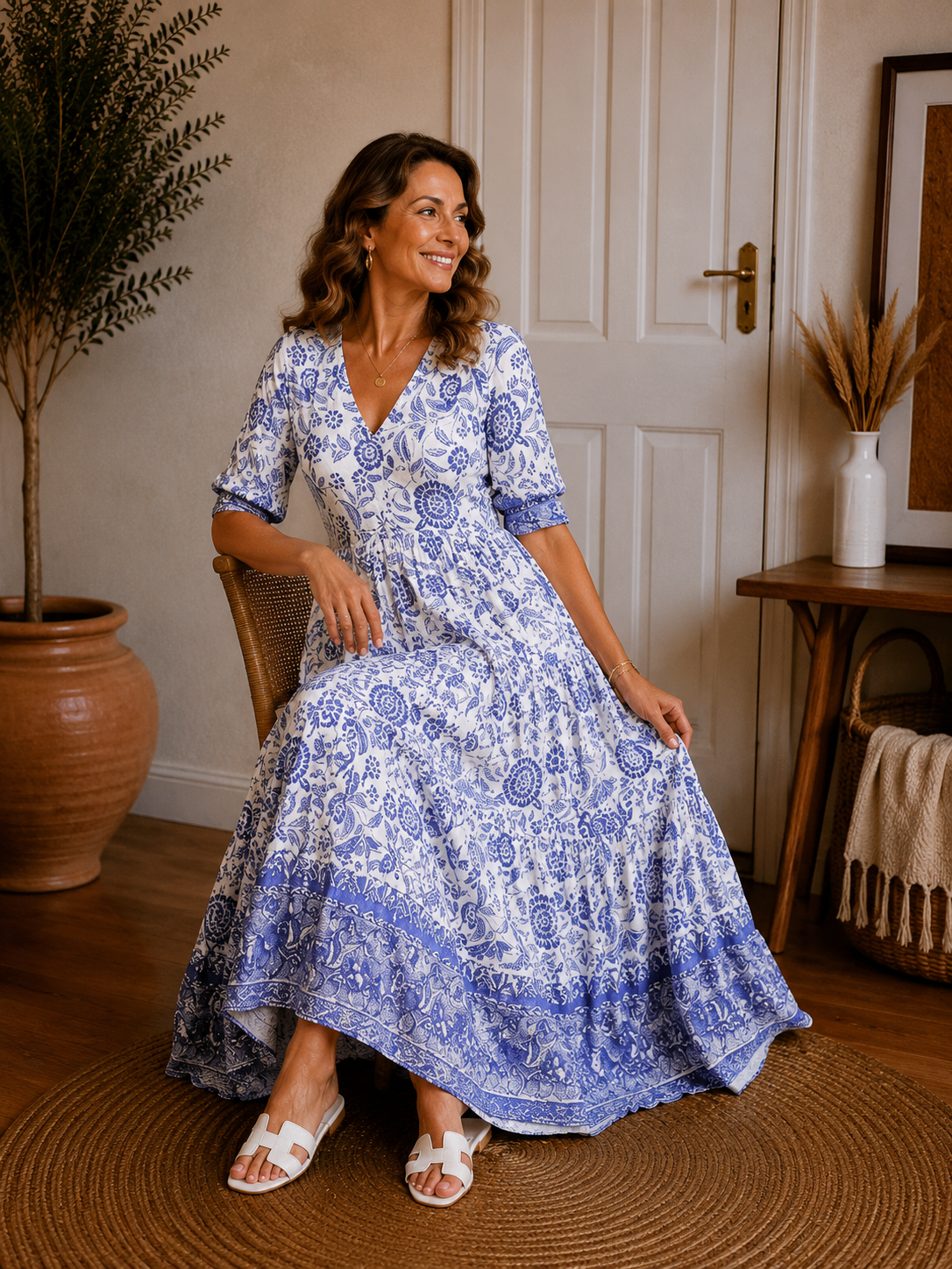 The Ellie V-Neck Floral Dress