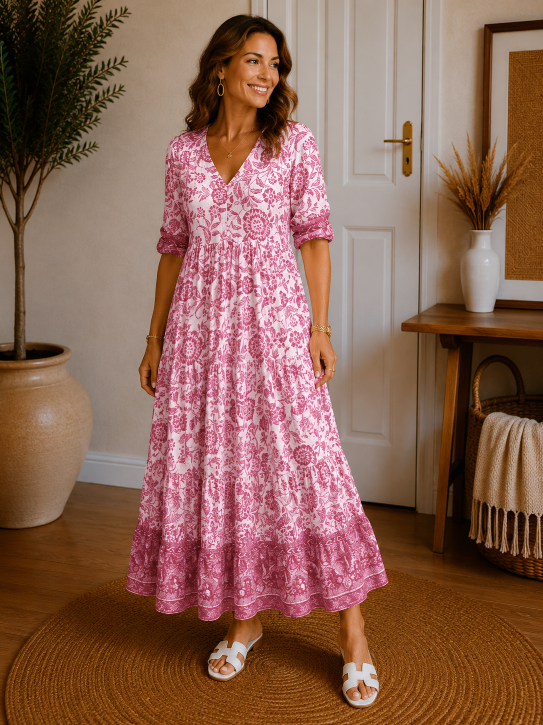 The Ellie V-Neck Floral Dress