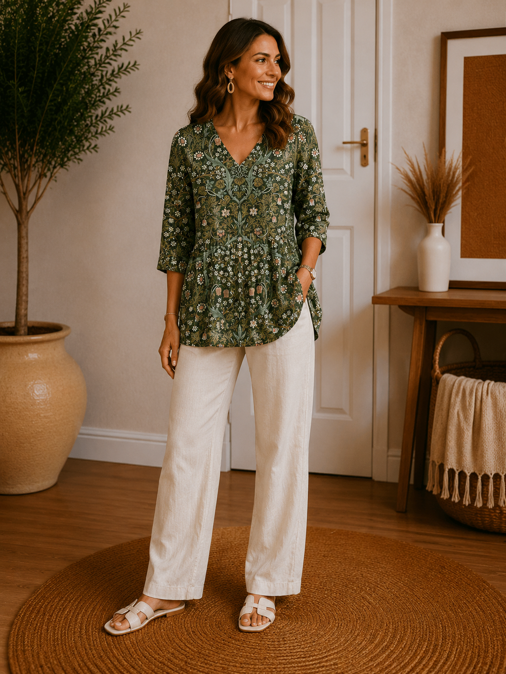 The Sophia Floral V-Neck Shirt