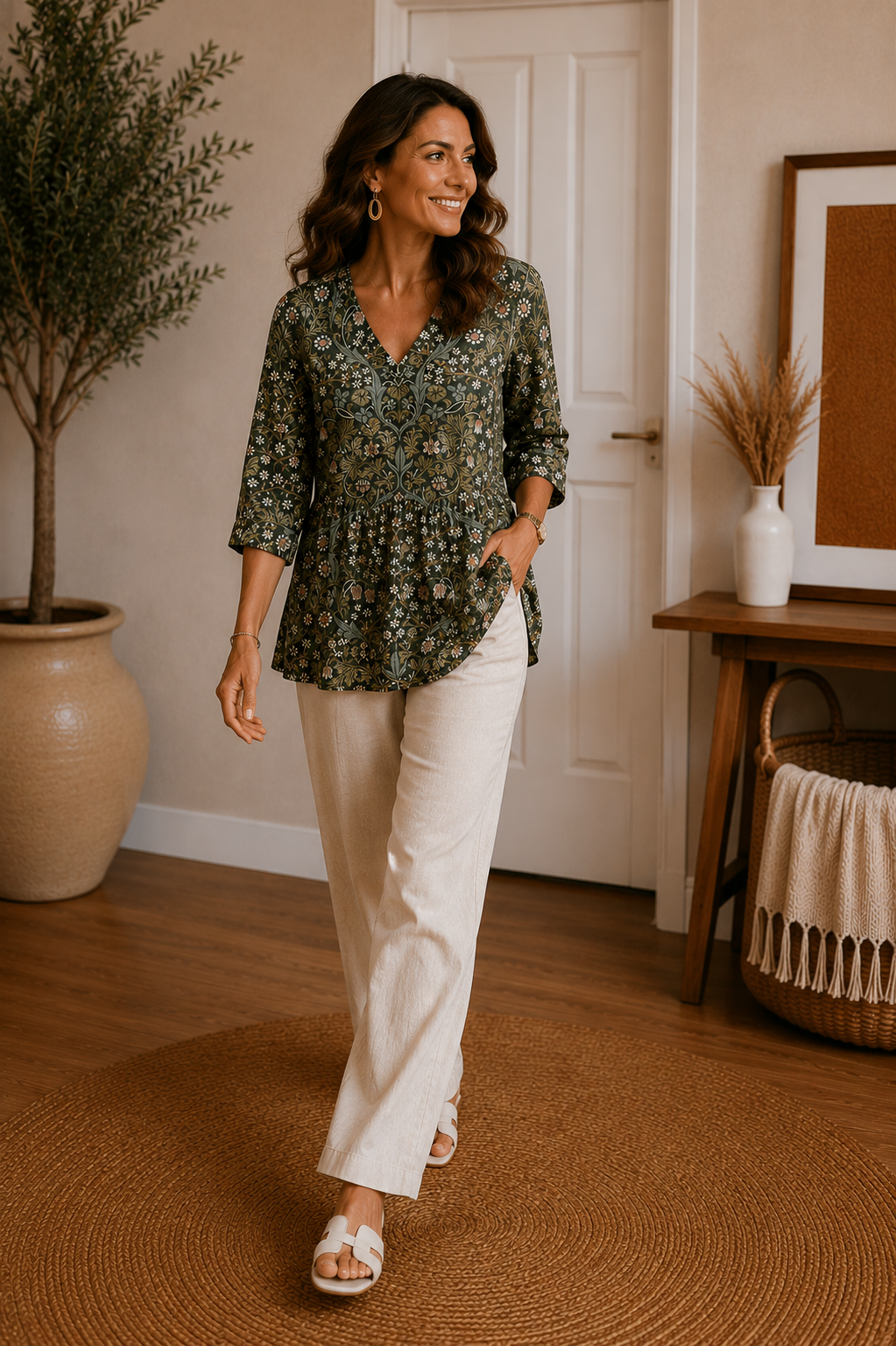 The Sophia Floral V-Neck Shirt