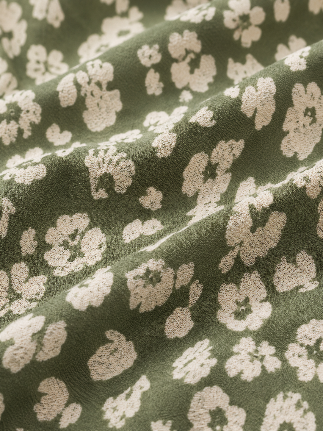 Women's V-Neck Printed Dress Green
