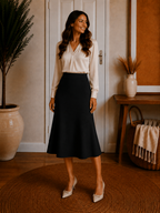 A-line Midi Skirt with Pockets