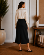 Stretch Lyocell Blend The 90s Midi Skirt