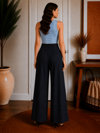 Tummy-Smooth Wide Leg Pull-on Pants with Pockets