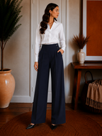 Stretch A-Line Wide Leg Pants