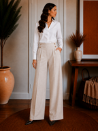 Stretch A-Line Wide Leg Pants