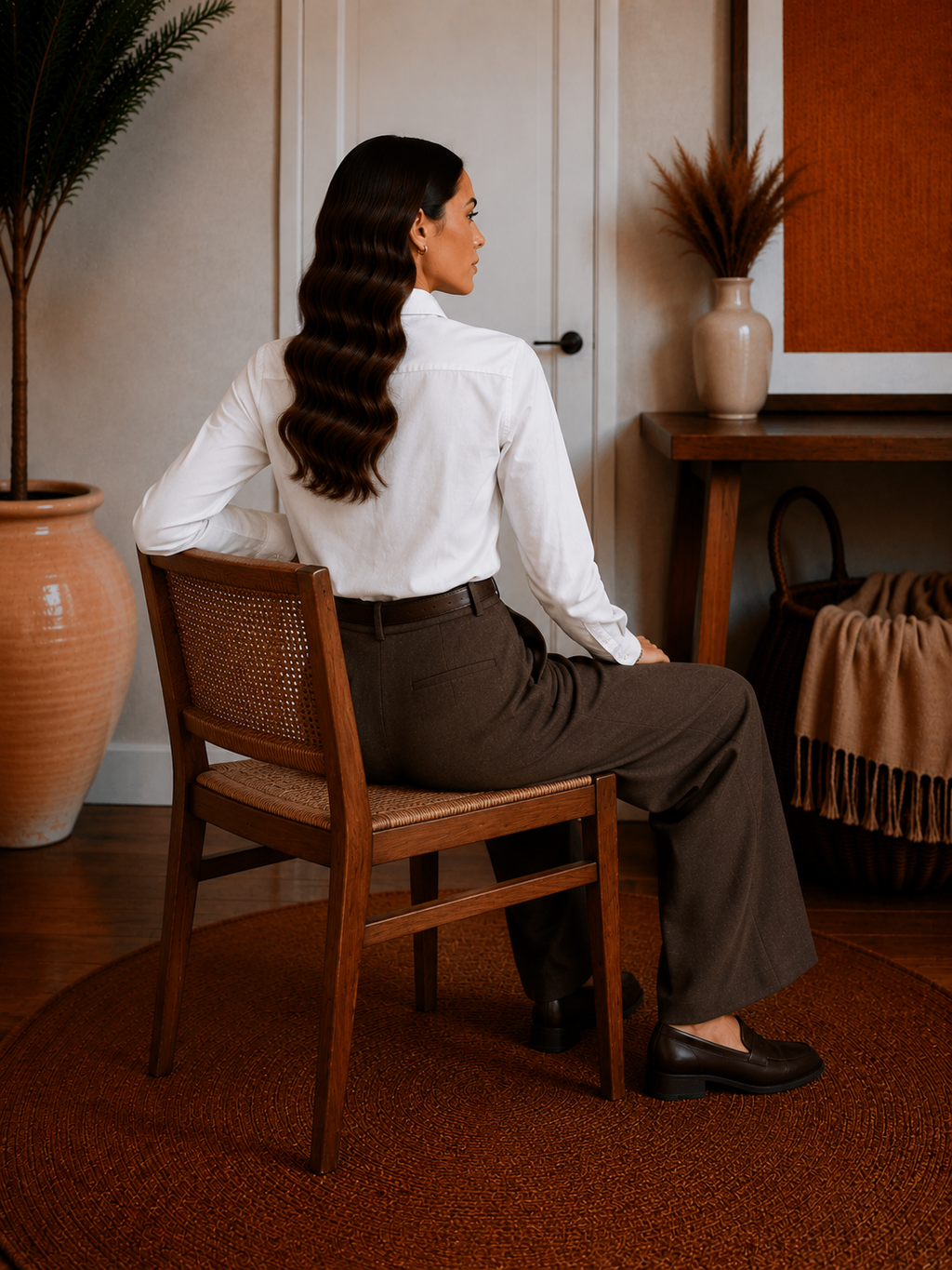 Cozy Knit Mid Rise Barrel Pants