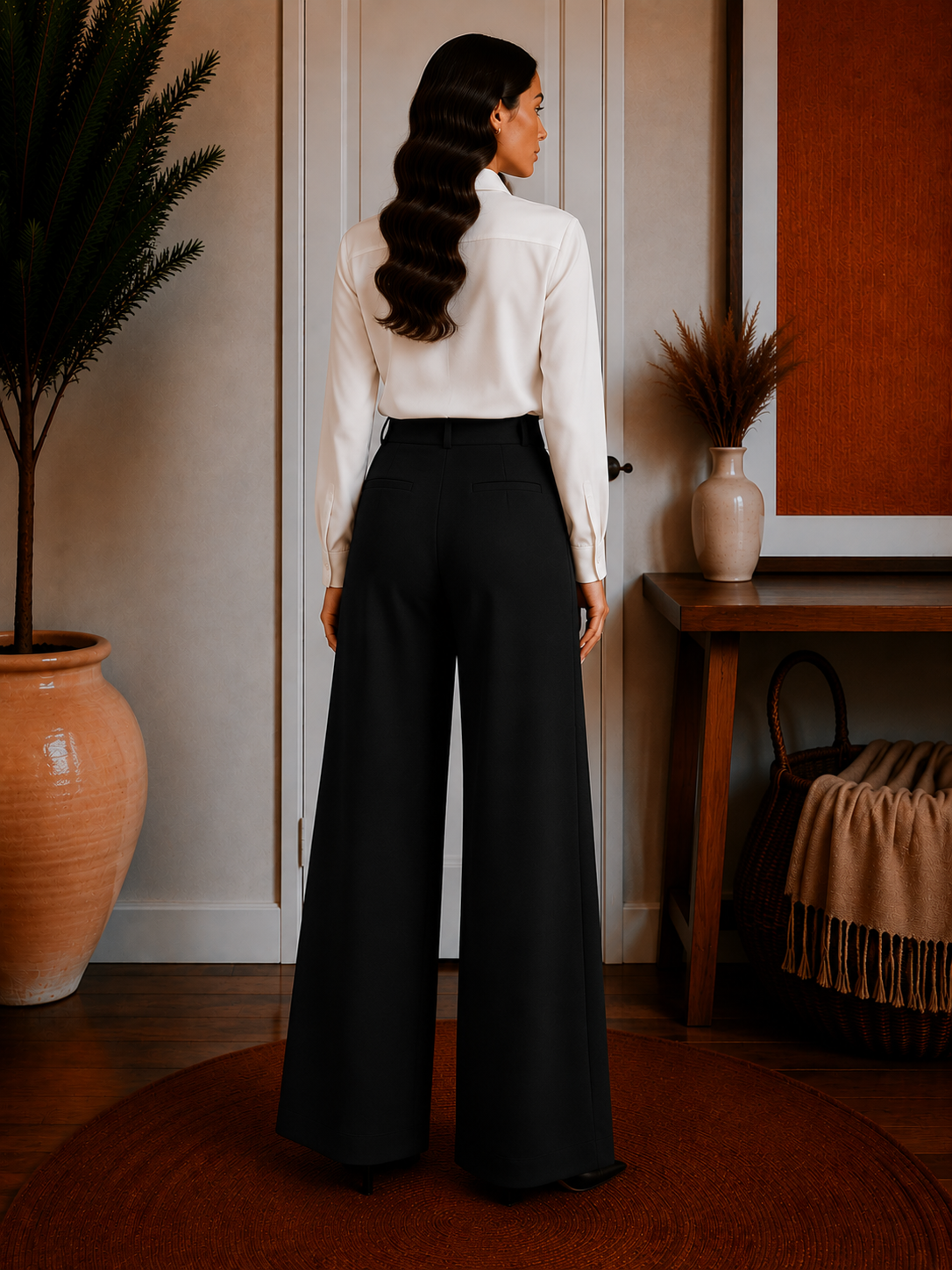 Warm High Rise Straight Leg Pants