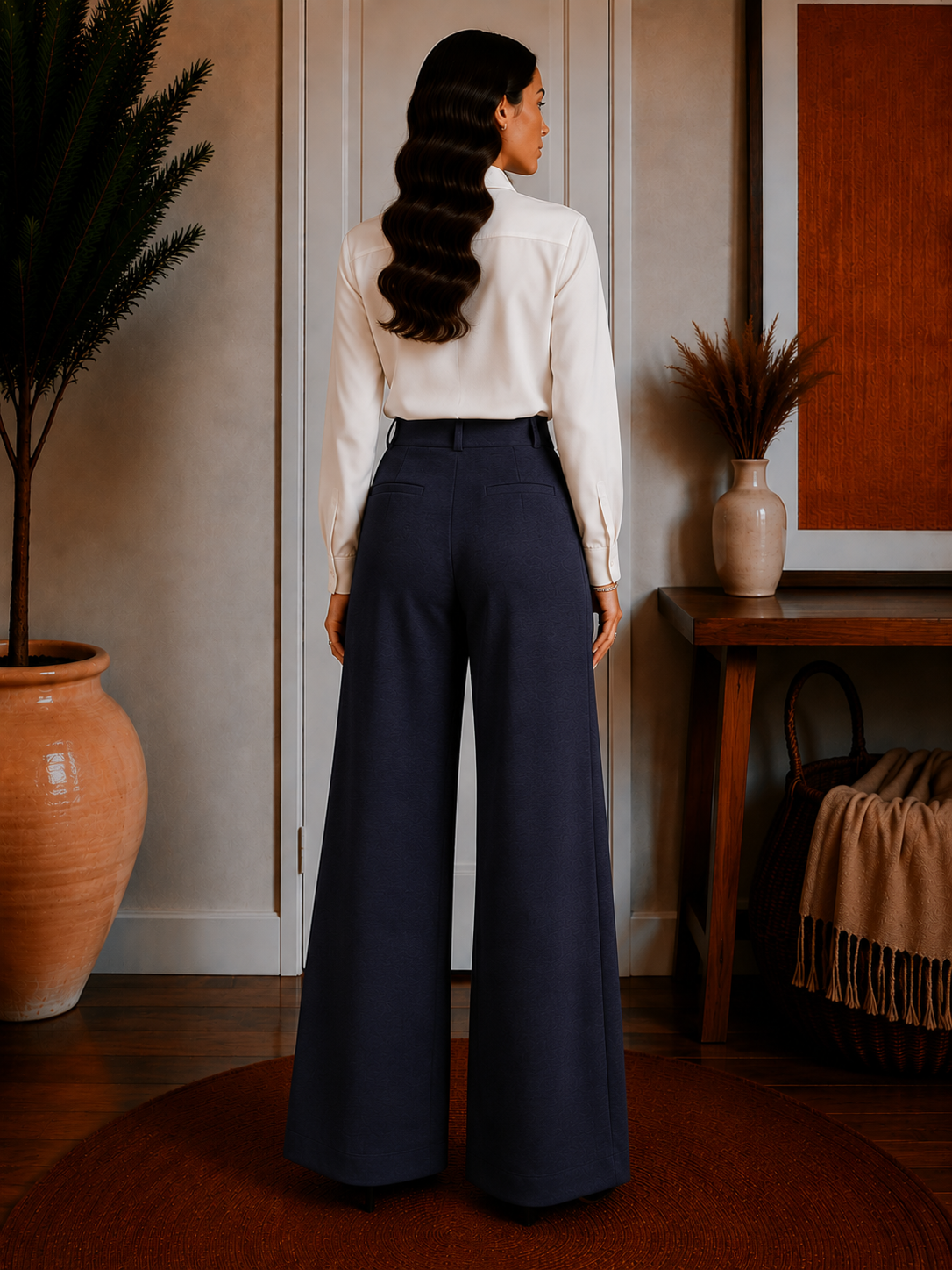 Warm High Rise Straight Leg Pants