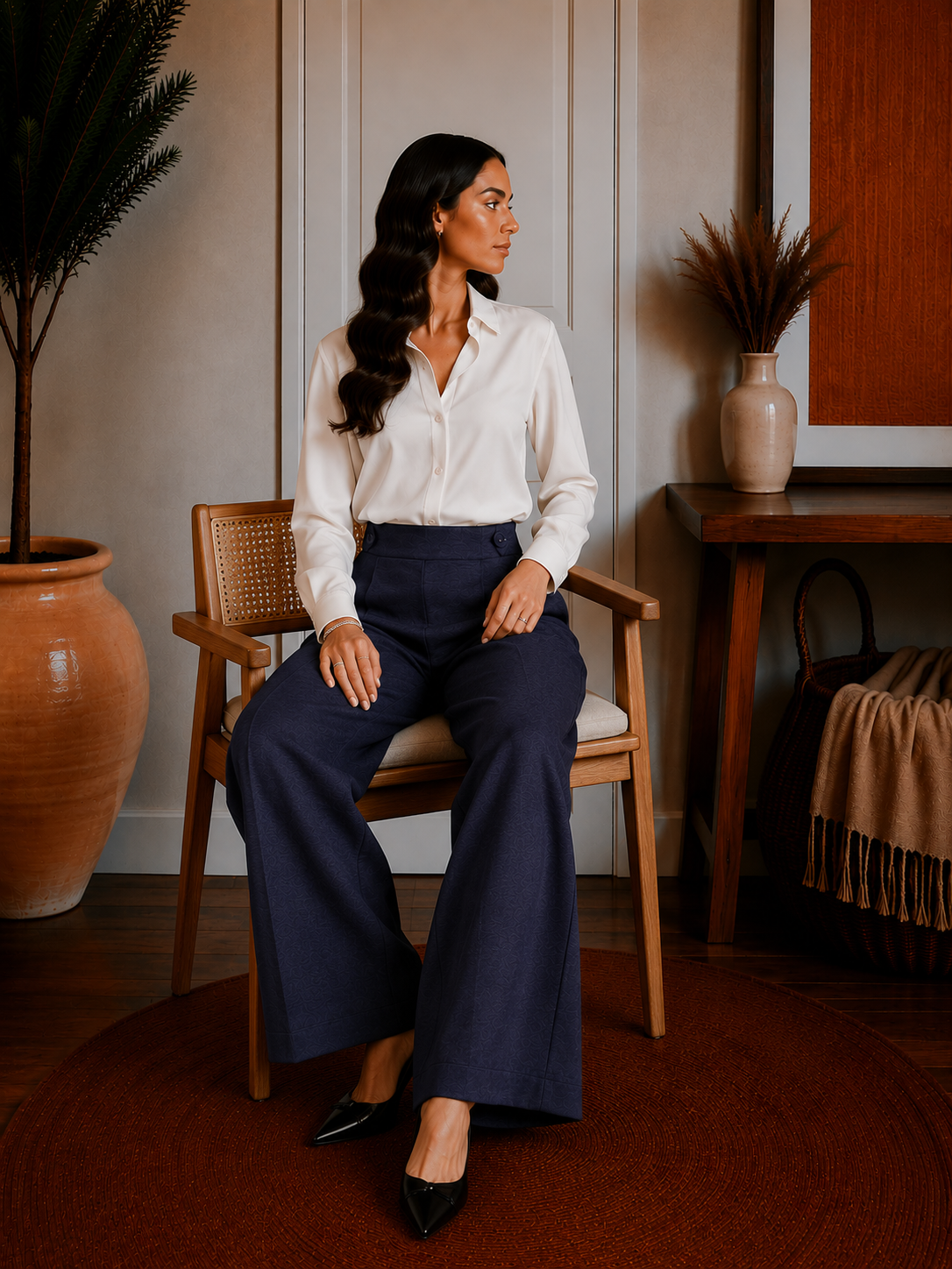 Warm High Rise Straight Leg Pants