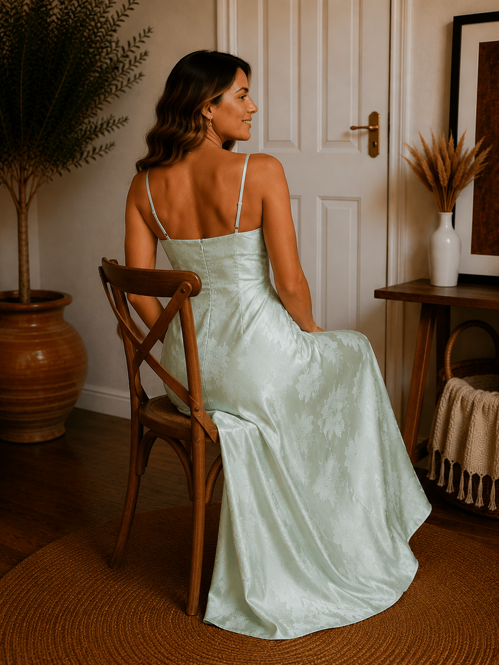 The Amara Satin Maxi Dress